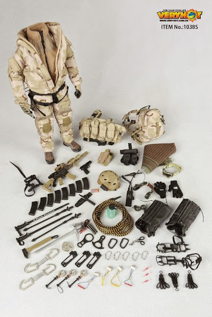 US Navy Seal Polar Mountain Striker - Black & Tan Gloved Hand Set
