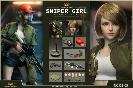 Sniper Girl - Red Female Molded Hat