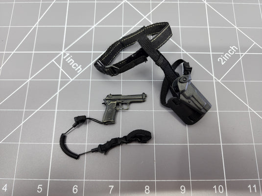 BAM 1/6 Black M9 And Holster Belt (Hot Toys)