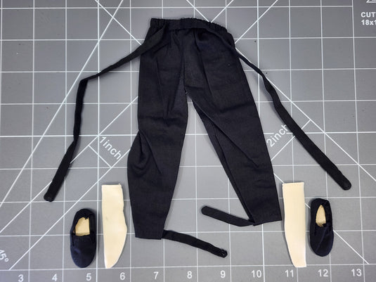 BAM 1/6 Black Pants W/ Socks & Shoes