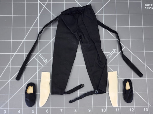 BAM 1/6 Black Pants W/ Socks & Shoes
