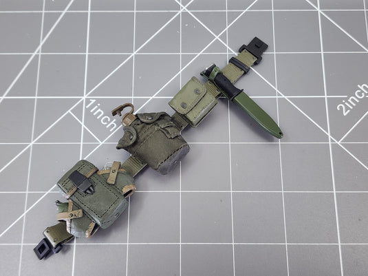 BAM 1/6 OD Green Belt W/ Knife, Canteen, & Pouches (Dragon)