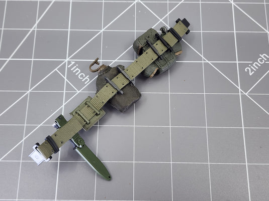 BAM 1/6 OD Green Belt W/ Knife, Canteen, & Pouches (Dragon)