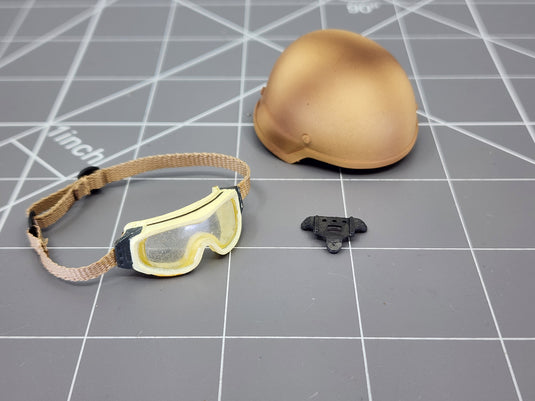 BAM 1/6 Coyote Tan Helmet W/ Goggles (Toy Soldier)