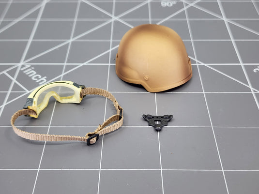 BAM 1/6 Coyote Tan Helmet W/ Goggles (Toy Soldier)