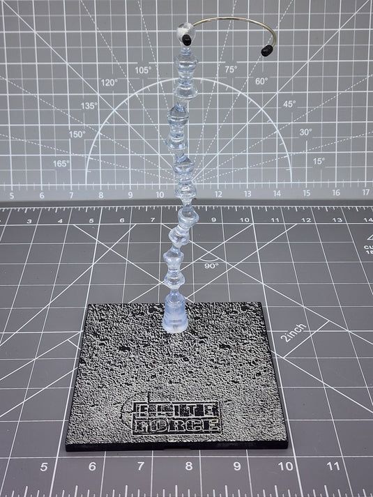 BAM 1/6 Elite Force Figure Stand W/ Silver Texture Base & Clear Flexible Stem