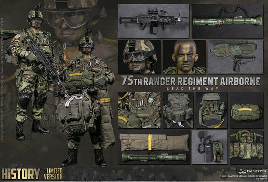 75th Ranger Regiment Airborne Ltd. - Flask w/Woodland Camo Pouch
