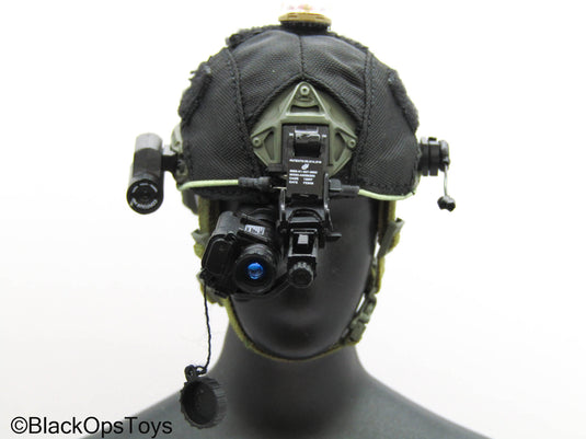 Spetsnaz SVR Zaslon - Black & Green Helmet w/NVG Set