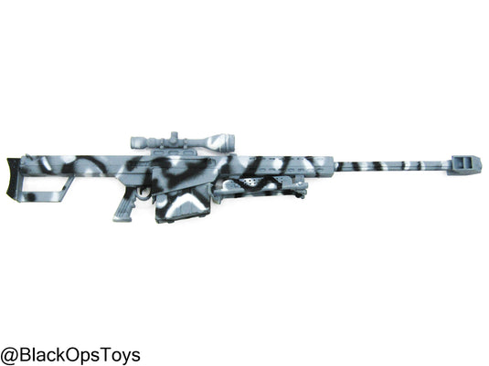Winter Camo Barrett M82A1 .50 Cal Sniper Rifle w/Bipod