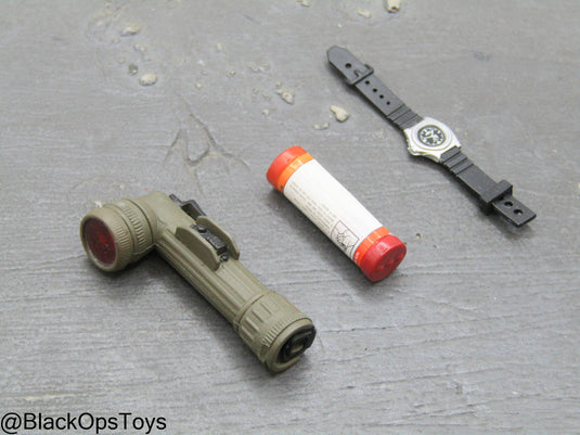 Angled Flashlight, Flare, & Watch Set