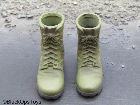 British - Green & Yellow Combat Boots (Foot Type)
