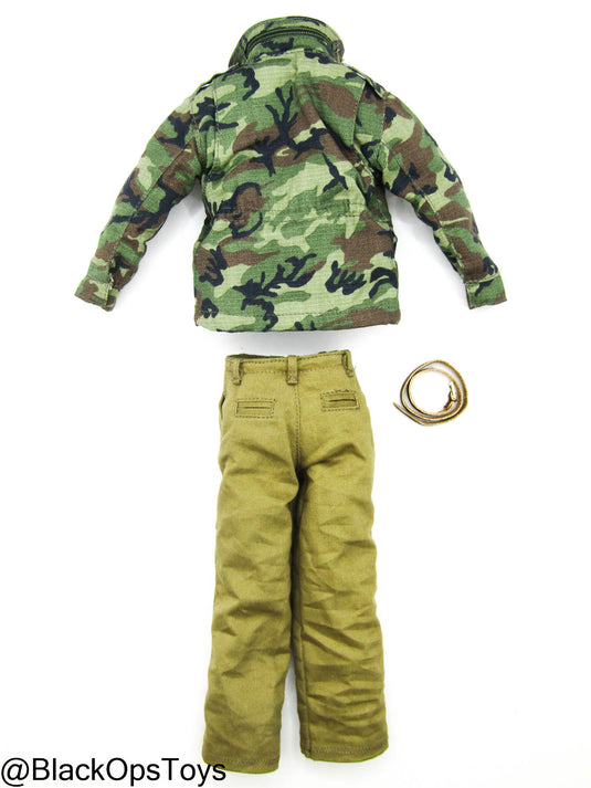 PMC - Woodland Combat Jacket & Coyote Tan Pants Uniform Set