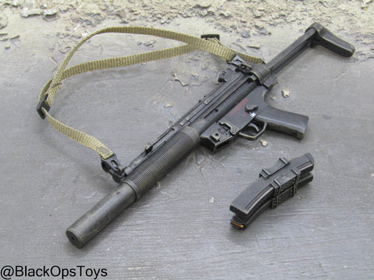MP5 Submachine Gun w/Integrated Suppressor & OD Green Sling