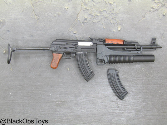 Metal AK47 w/Folding Stock & Grenade Launcher