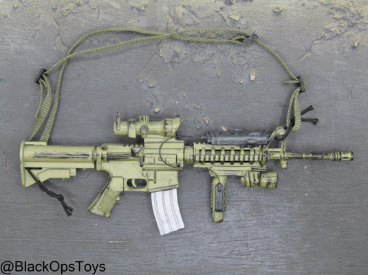 Weathered OD Green M4 Carbine w/Attachment Set