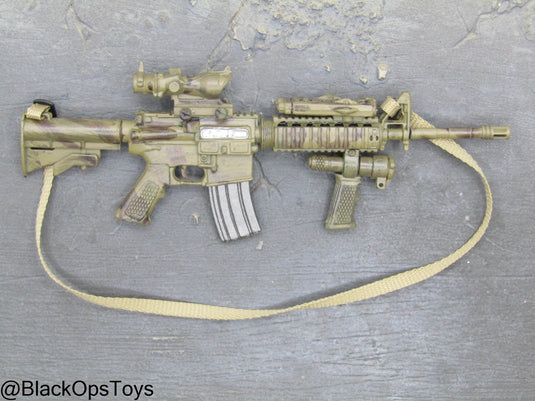 Weathered Camo M4 Rifle w/Attachment Set