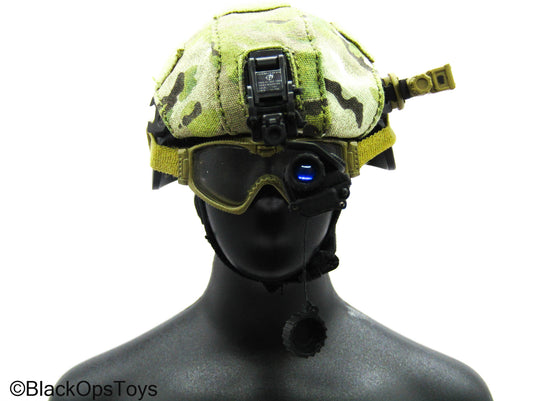FSB Spetsnaz Alpha - Black Helmet w/Multicam Cover & NVG Set