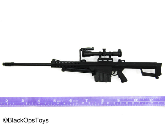 Black .50 Cal Barret Sniper Rifle w/Moving Bolt & Bipod
