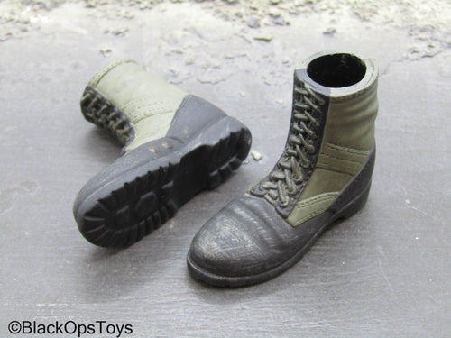 Green & Black Vietnam Jungle Boots (Foot Type)