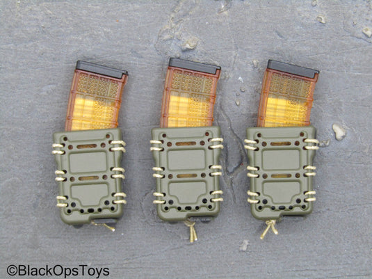 PMC - Orange Translucent Magazines w/Fast Mag Holsters