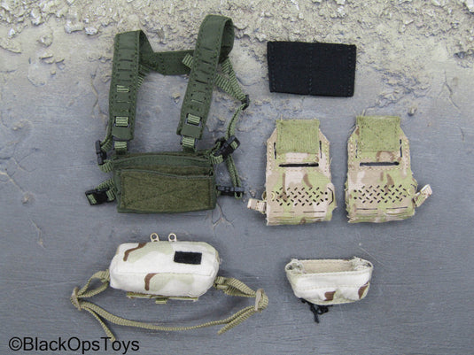 PMC Field RECCE - Green Chest Rig w/3C Desert Pouches