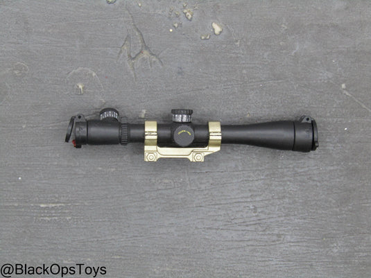Black & Gold Rifle Scope w/Lens Covers