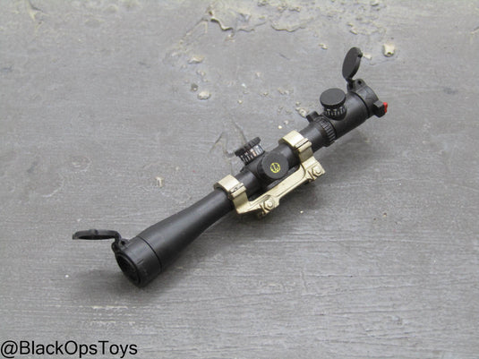 Black & Gold Rifle Scope w/Lens Covers