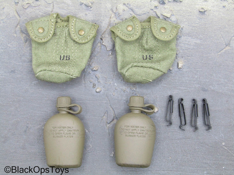 Load image into Gallery viewer, Vietnam 1967 MACV-SOG - Canteens w/Pouches &amp; Alice Clips
