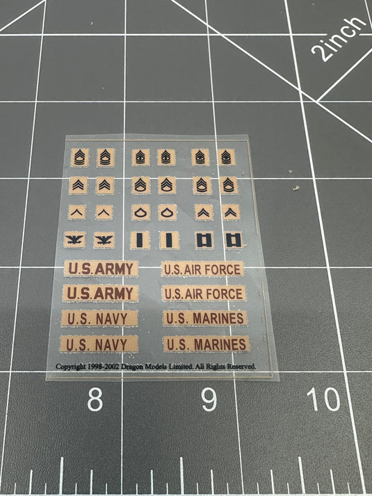 BAM 1/6 Scale US Military Stickers