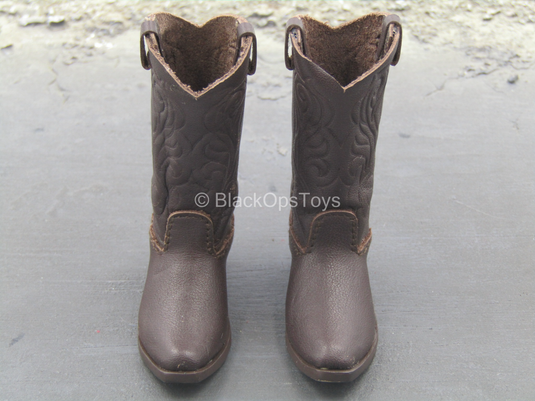 Western Gear - Brown Leather 1920's John Wayne Boots (Foot Type)