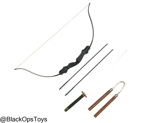 John Wick Chapter 4 - Recurve Bow w/Arrows, Katana, & Nunchaku Set