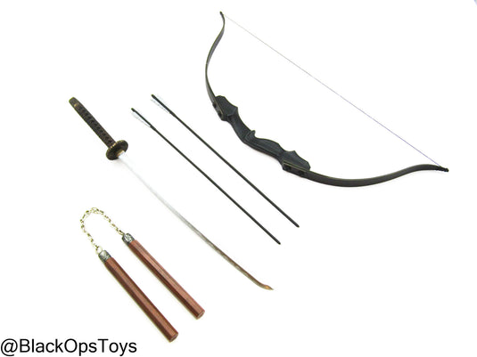 John Wick Chapter 4 - Recurve Bow w/Arrows, Katana, & Nunchaku Set