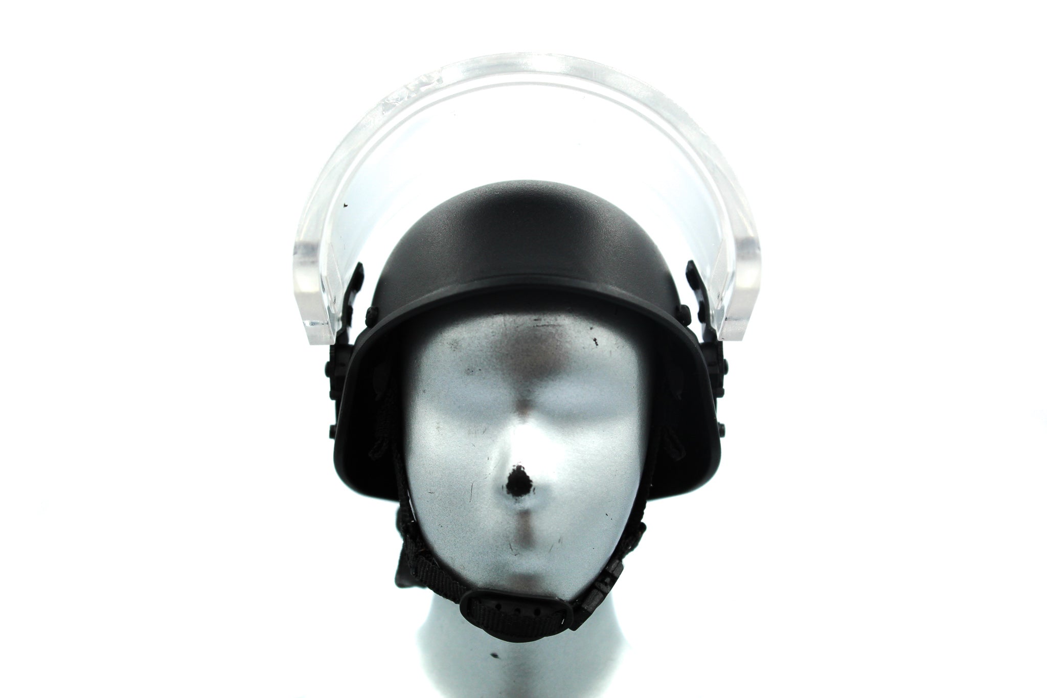 French Police RAID Unit - Black Riot Helmet w/Clear Visor 