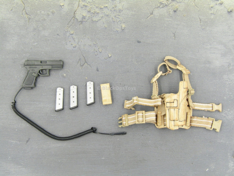 Load image into Gallery viewer, CIA - Pistol and Tan Drop Leg Holster Set
