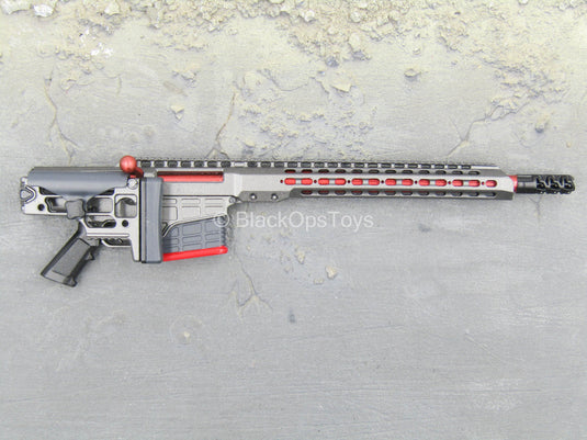 RIFLE - Grey & Red MRAD Sniper Rifle w/Folding Stock
