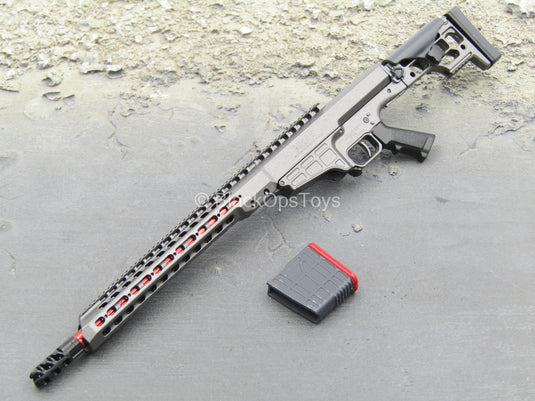 RIFLE - Grey & Red MRAD Sniper Rifle w/Folding Stock