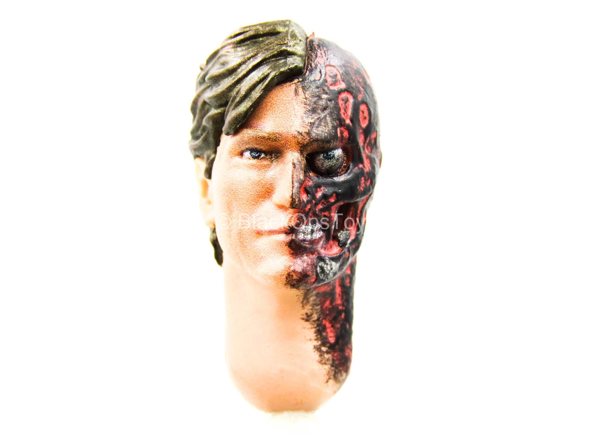 ソフビ　KKTOY DAMAGE HEAD MECHATI SP７ver. 1/12 - Harvey Dent - Male Head Sculpt w/Explosion Damage