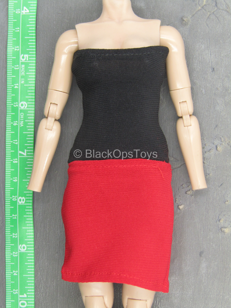 Load image into Gallery viewer, Black Tube Top Shirt w/Red Skirt - MINT IN PACKAGE
