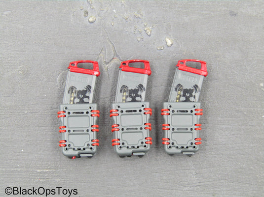 ZERT - Sniper Team - Grey 5.56 Fast Mag Pouches w/Black & Red Mags