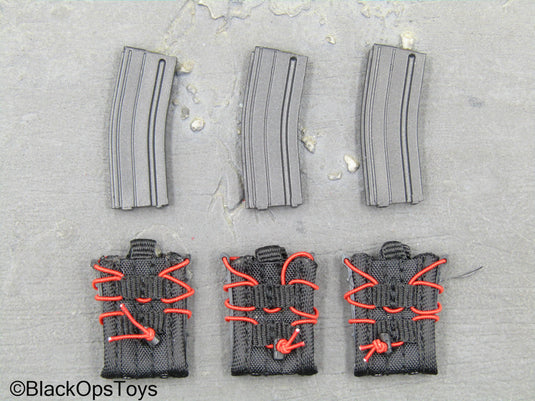 ZERT - Sniper Team - Black & Red Fast Mag Holsters w/Mags (x3)