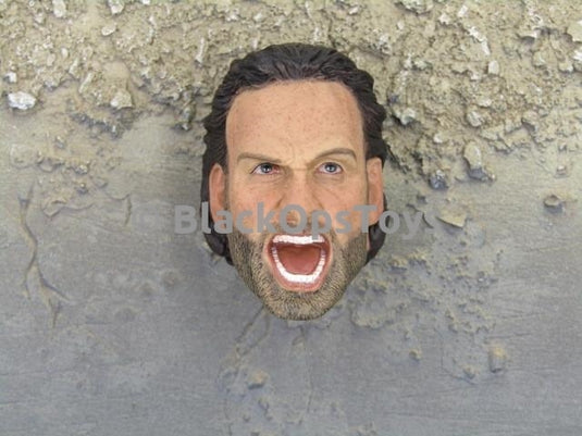 TWD The Walking Dead Sheriff Rick Grimes Screaming & Shouting Headsculpt