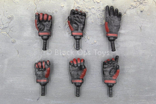 GI JOE - Crimson Guard - Black & Red Gloved Hand Set (x6)