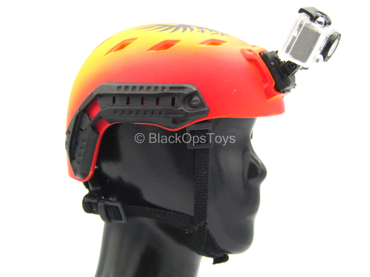 PMC Urban Grenadier - Flame Colored FAST Helmet w/Camera