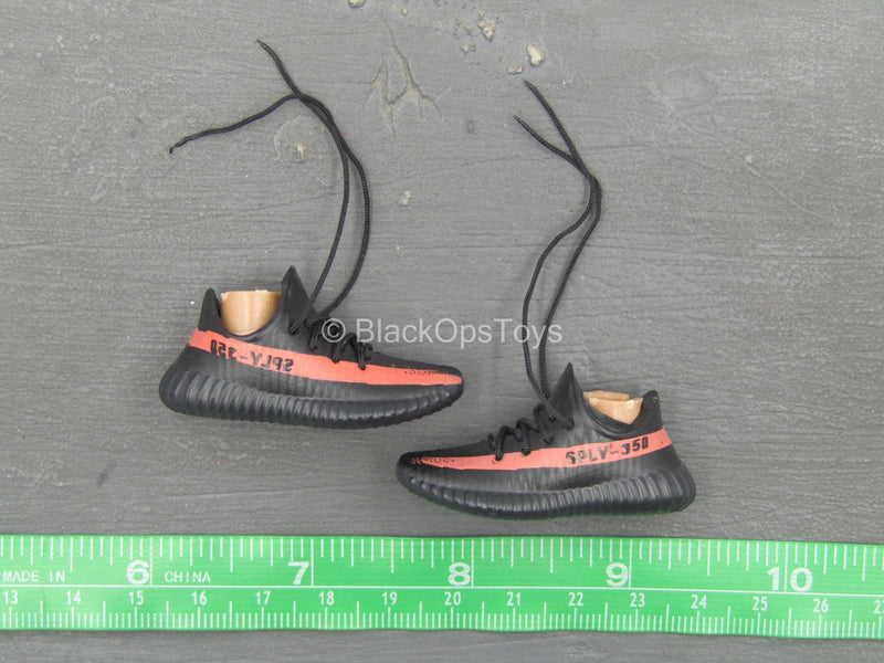 Load image into Gallery viewer, CIA - Armed Agents - Black &amp; Orange Sneakers (Peg Type)
