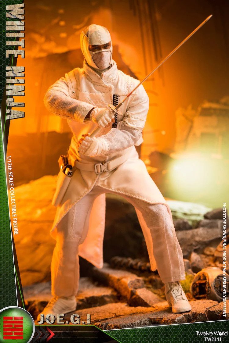 Load image into Gallery viewer, 1/12 - G.I. Joe Storm Shadow - Male Base Body w/White Coat &amp; Head Sculpt
