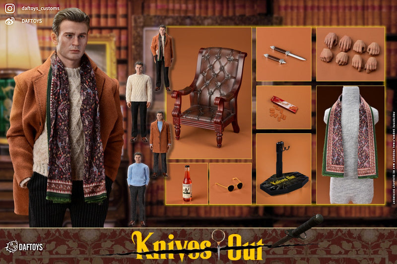 Load image into Gallery viewer, Knives Out Hugh - Light Blue Sweater
