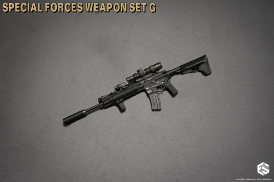 Special Forces Weapon Set G - Black HK416 Rifle w/Attachment Set