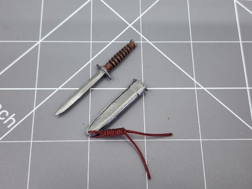 BAM 1/6 WWII K Bar Knife W/ Sheath (Metal) (DID)