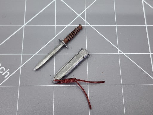 BAM 1/6 WWII K Bar Knife W/ Sheath (Metal) (DID)