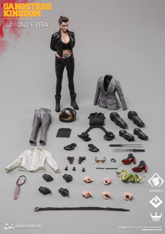 Gangsters Kingdom Vera - Black Leather Like Matrix Female Biker Uniform